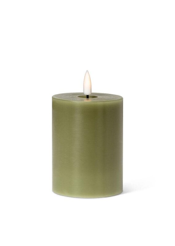 Abbott Collection Flameless LED Pillar Candle | 3"x4" Moss
