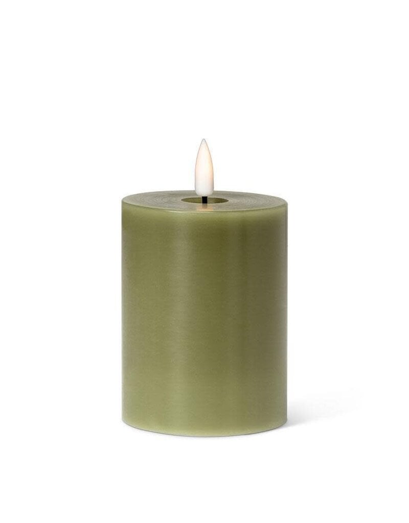 Abbott Collection Flameless LED Pillar Candle | 3"x4" Moss