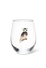 Abbott Collection Stemless Wine Glass with Jewel Owl