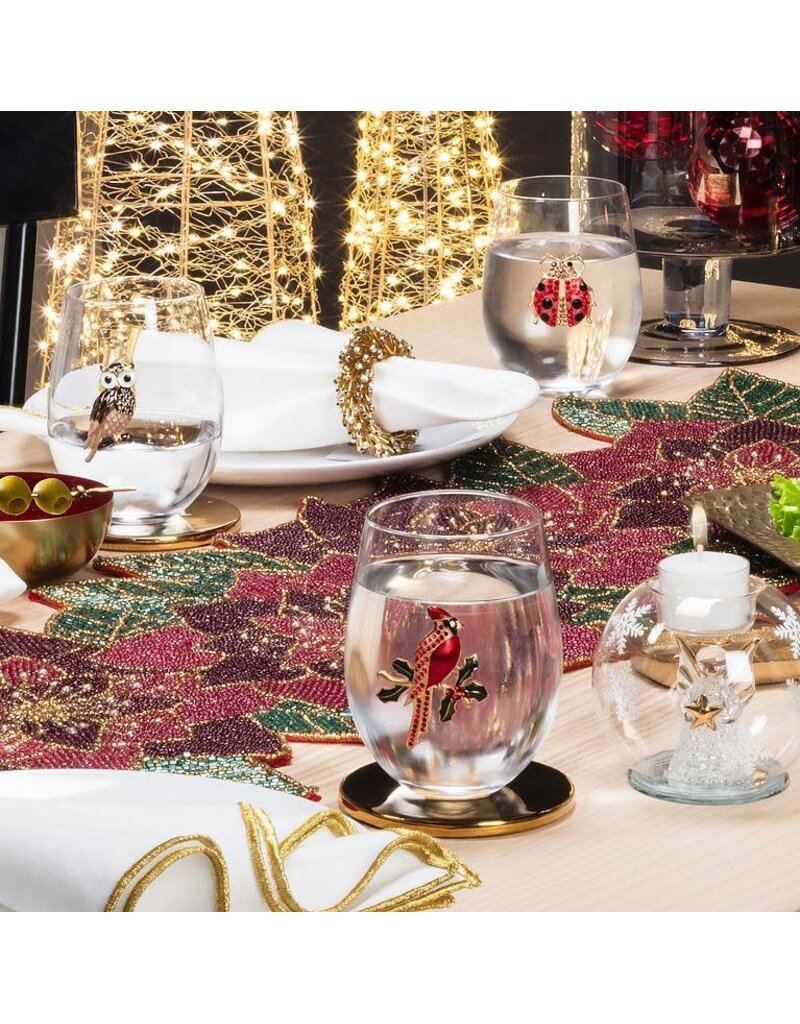 Abbott Collection Stemless Wine Glass with Jewel Owl