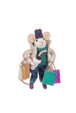 Abbott Collection Shopping Mouse Ornament