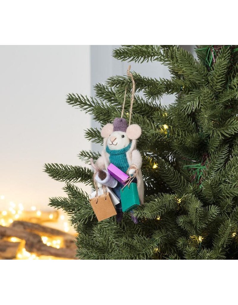 Abbott Collection Shopping Mouse Ornament