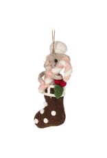 Abbott Collection Felted Wool Chef Mouse in Stocking Ornament
