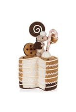 Abbott Collection Felted Wool Large Layer Candy Cake with Mouse