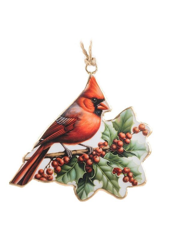 Abbott Collection Cardinal & Holly Ornament