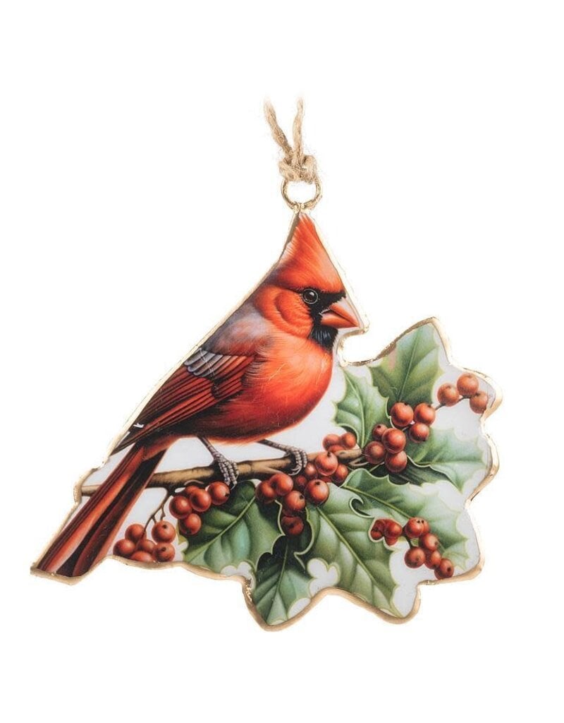 Abbott Collection Cardinal & Holly Ornament