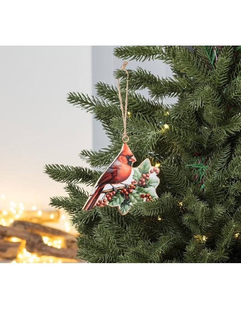 Abbott Collection Cardinal & Holly Ornament