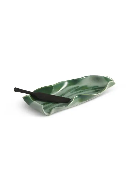 Hilborn Pottery Stick Butter Dish by Hilborn Pottery | Green