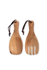Abbott Collection Acacia Wood Short Scoop Server Set