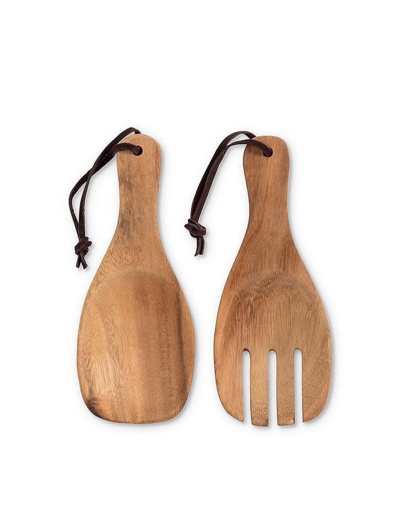 Abbott Collection Acacia Wood Short Scoop Server Set