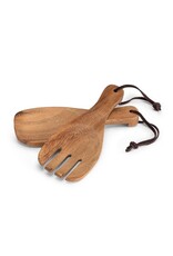 Abbott Collection Acacia Wood Short Scoop Server Set