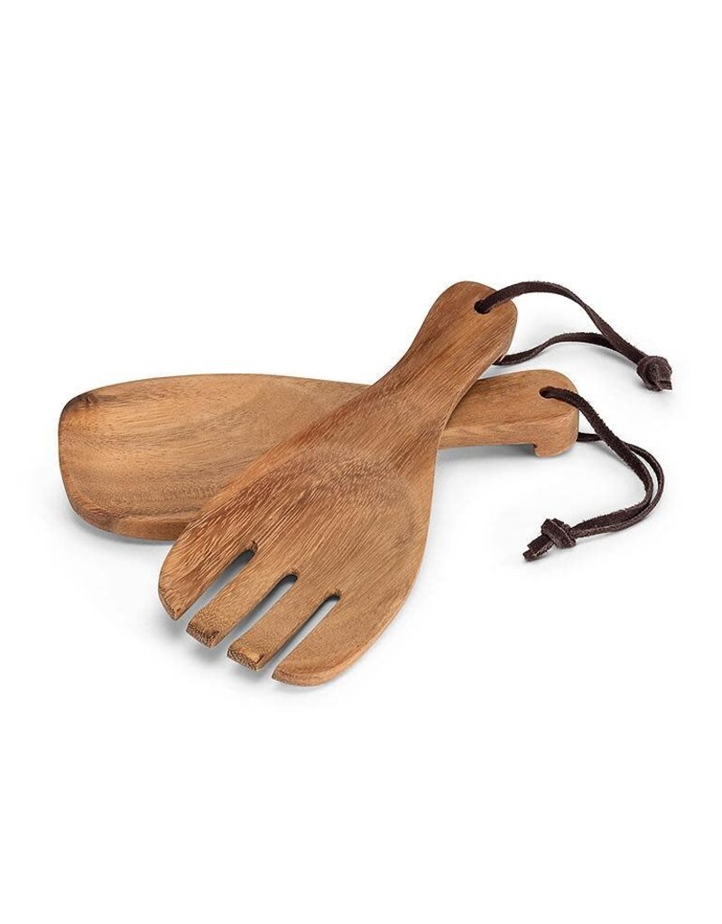 Abbott Collection Acacia Wood Short Scoop Server Set