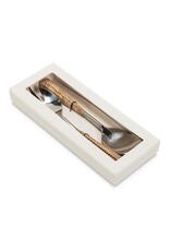 Abbott Collection Rattan Handle Salad Server Set – Stainless Steel & Cane
