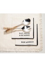 Abbott Collection Rattan Handle Salad Server Set – Stainless Steel & Cane