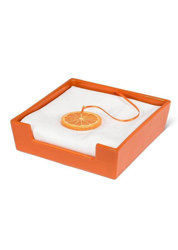 Abbott Collection Ceramic Orange Slice Napkin Holder – Vibrant Citrus Tabletop Accessory