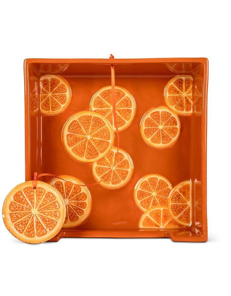 Abbott Collection  Ceramic Orange Slice Napkin Holder – Vibrant Citrus Tabletop Accessory