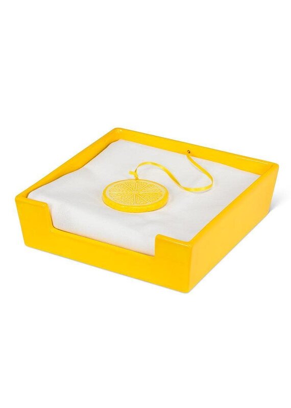 Abbott Collection Ceramic Lemon Slice Napkin Holder – Zesty Tabletop Kitchen Accessory