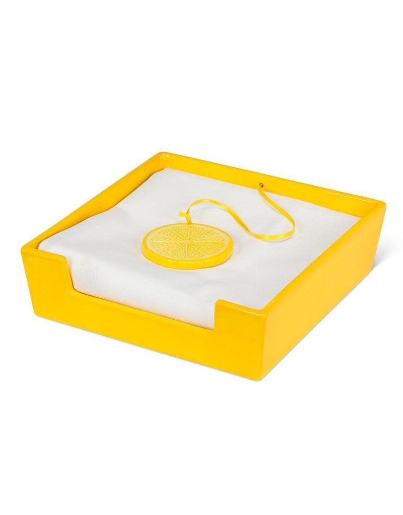 Abbott Collection Ceramic Lemon Slice Napkin Holder – Zesty Tabletop Kitchen Accessory