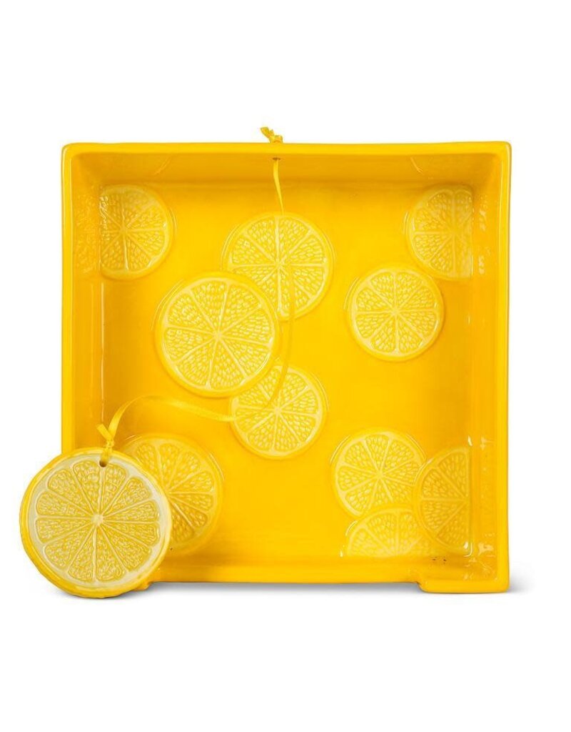 Abbott Collection Ceramic Lemon Slice Napkin Holder – Zesty Tabletop Kitchen Accessory