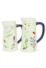 Abbott Collection Embossed Ceramic Floral Pitcher