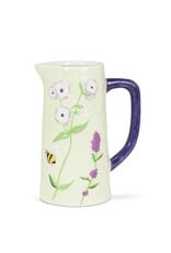 Abbott Collection Embossed Ceramic Floral Pitcher