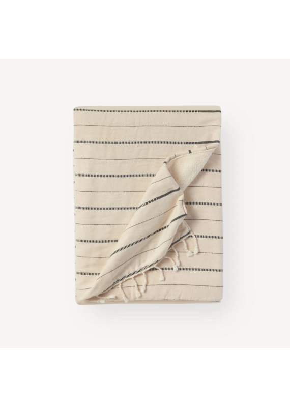 Pokoloko Fleece Lined Turkish Cotton Throw by Pokoloko | Irena Vanilla