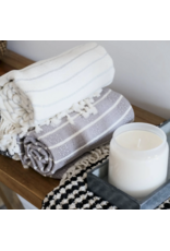 Pokoloko Turkish Cotton & Bamboo Towel by Pokoloko | Mist Striped – Luxury, Antimicrobial, Quick-Dry, Versatile Bath Towel