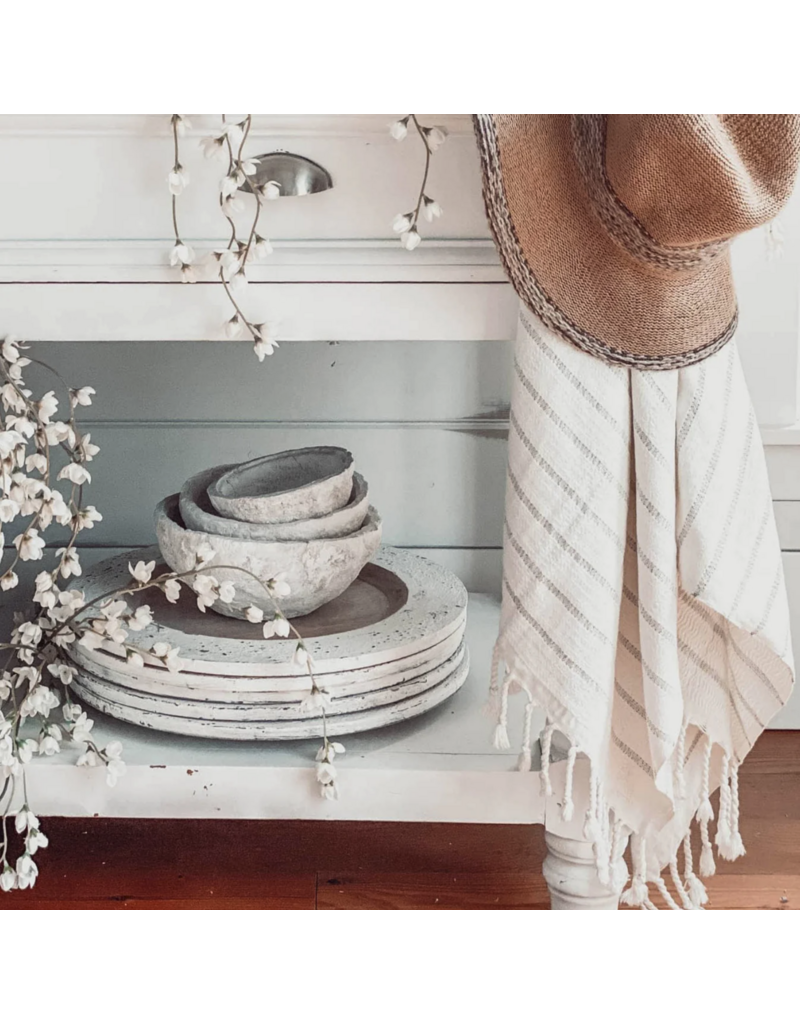 Pokoloko Turkish Cotton & Bamboo Towel by Pokoloko | Mist Striped – Luxury, Antimicrobial, Quick-Dry, Versatile Bath Towel