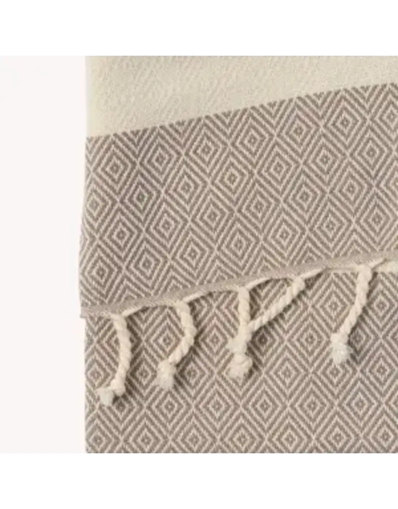 Pokoloko Turkish Cotton Towel by Pokoloko | Dune – Classic Diamond Weave, Soft, Durable, Versatile, Bath & Beach