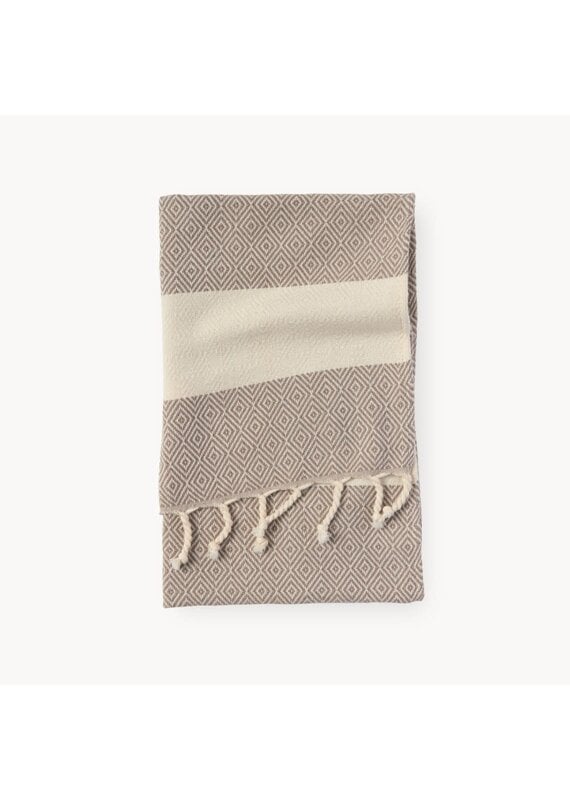 Pokoloko Diamond Turkish Cotton Hand Towel by Pokoloko | Dune: Classic Weave, Soft & Durable