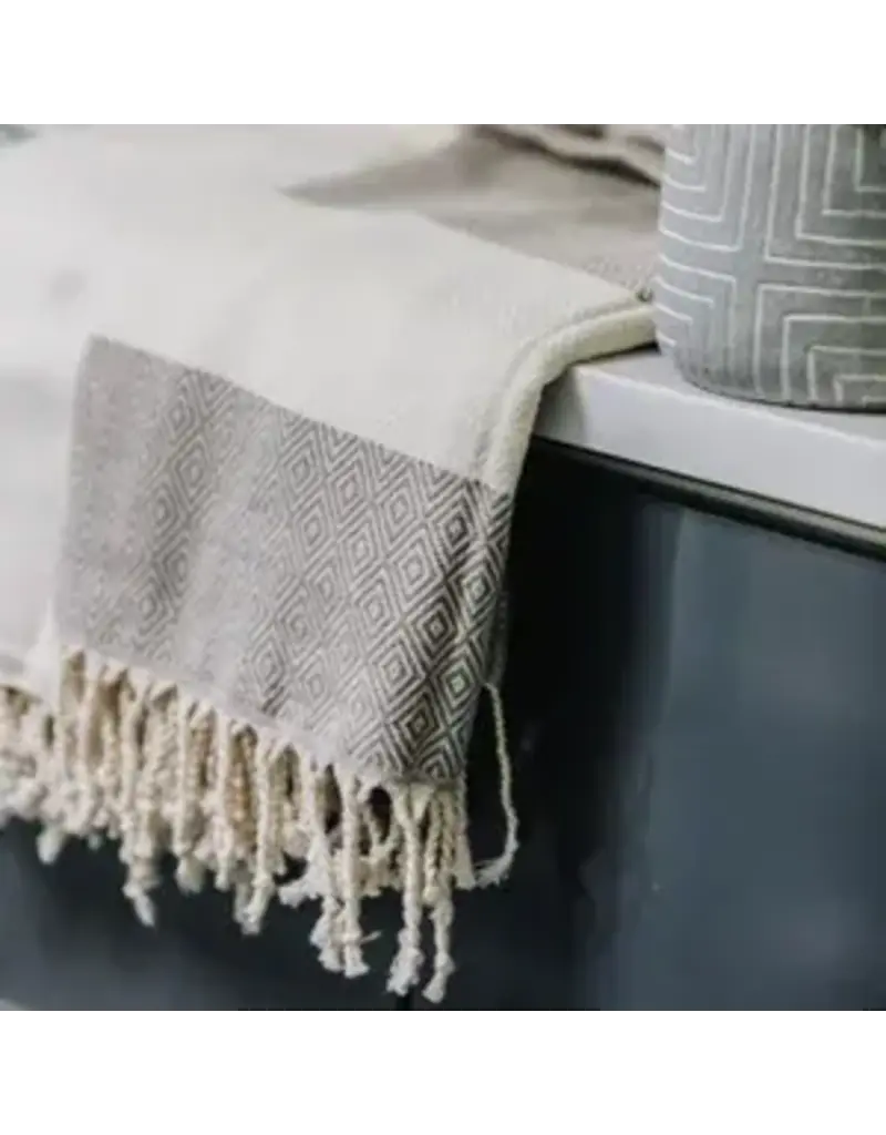 Pokoloko Turkish Cotton Towel by Pokoloko | Dune – Classic Diamond Weave, Soft, Durable, Versatile, Bath & Beach