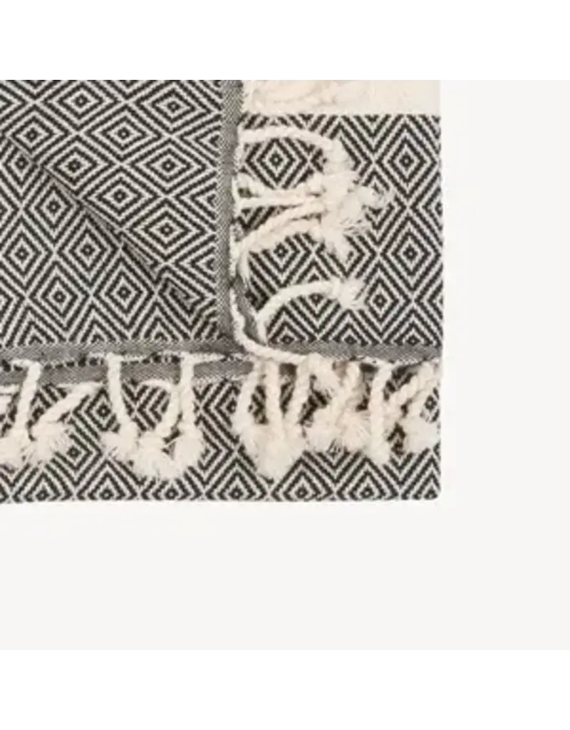 Pokoloko  Diamond Turkish Cotton Hand Towel by Pokoloko | Carbon: Classic Weave, Soft & Durable