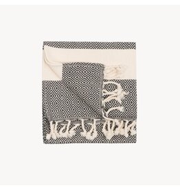 Pokoloko Diamond Turkish Cotton Hand Towel by Pokoloko | Carbon: Classic Weave, Soft & Durable