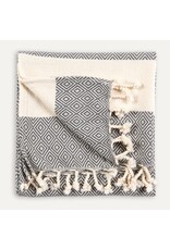 Pokoloko Diamond Turkish Cotton Hand Towel by Pokoloko | Slate: Classic Weave, Soft & Durable