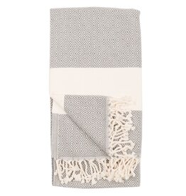 Pokoloko Turkish Cotton Towel by Pokoloko | Slate – Classic Diamond Weave, Soft, Durable, Versatile, Bath & Beach