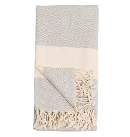 Pokoloko Turkish Cotton Towel by Pokoloko | Mist – Classic Diamond Weave, Soft, Durable, Versatile, Bath & Beach