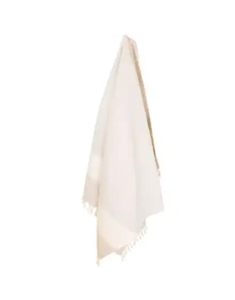 Pokoloko Turkish Cotton Towel by Pokoloko | Cream – Classic Diamond Weave, Soft, Durable, Versatile, Bath & Beach