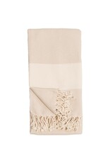 Pokoloko Turkish Cotton Towel by Pokoloko | Cream – Classic Diamond Weave, Soft, Durable, Versatile, Bath & Beach