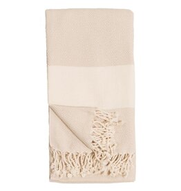 Pokoloko Turkish Cotton Towel by Pokoloko | Cream – Classic Diamond Weave, Soft, Durable, Versatile, Bath & Beach