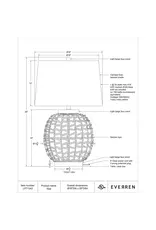 Renwil Noa Woven Rope Table Lamp with Linen Shade