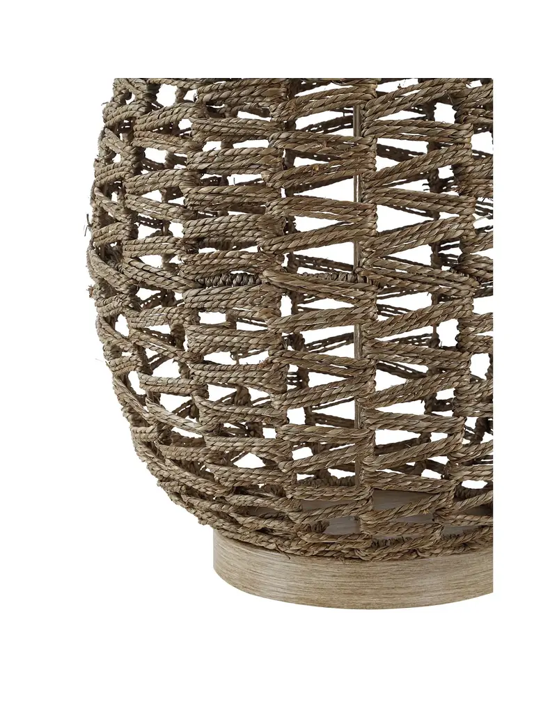 Renwil Noa Woven Rope Table Lamp with Linen Shade