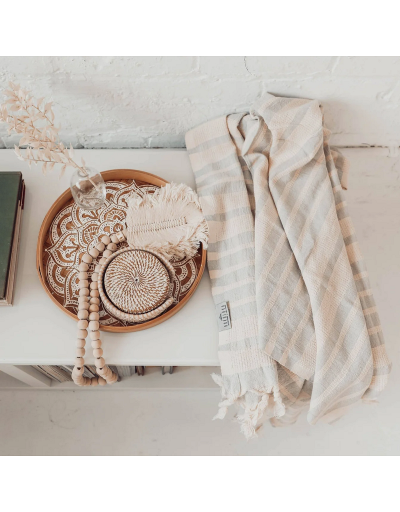 Pokoloko Shannon Turkish Cotton Hand Towel by Pokoloko in Grey | Soft, Absorbent, Versatile