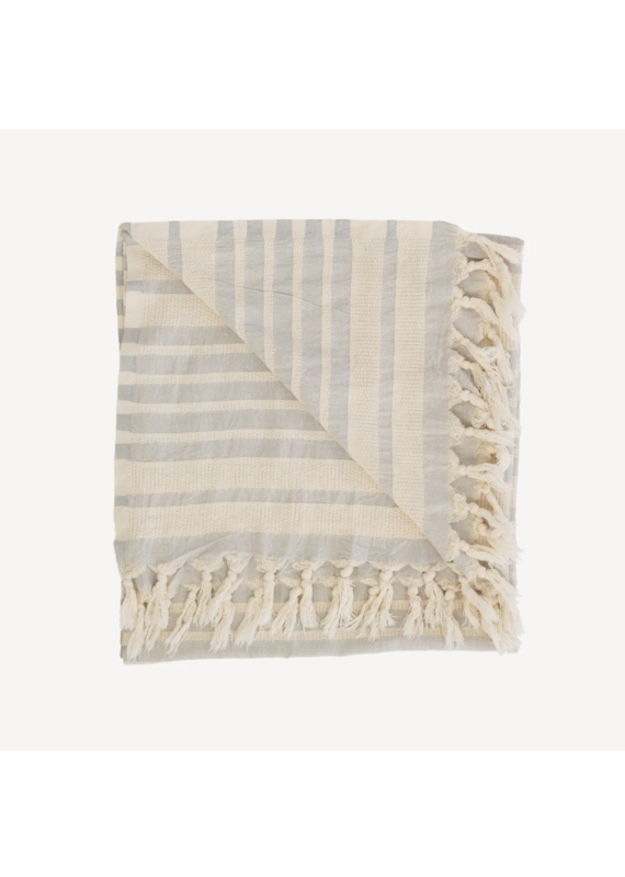 Pokoloko Shannon Turkish Cotton Towel by Pokoloko in Grey | Soft, Absorbent, Versatile