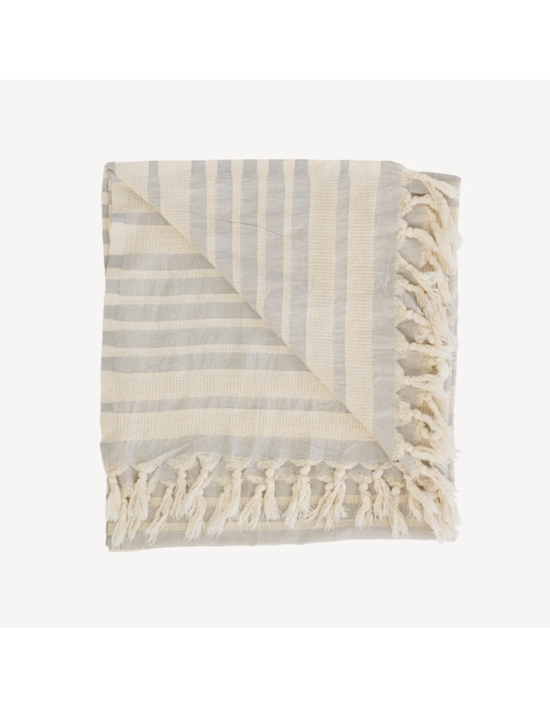 Pokoloko Shannon Turkish Cotton Towel by Pokoloko in Grey | Soft, Absorbent, Versatile