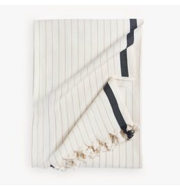 Pokoloko Kaya Turkish Cotton Towel by Pokoloko | Black and Taupe Stripe | Soft, Durable, Versatile