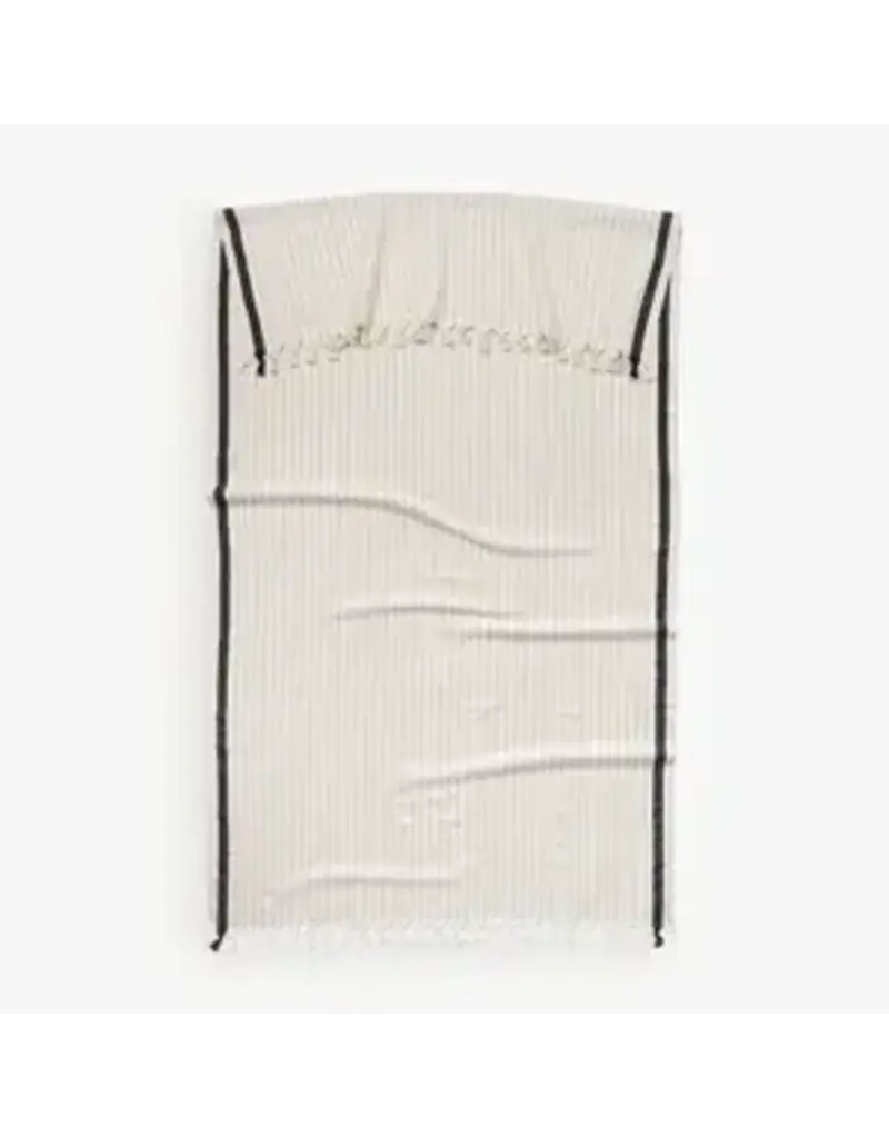 Pokoloko Kaya Turkish Cotton Towel by Pokoloko | Black and Taupe Stripe | Soft, Durable, Versatile