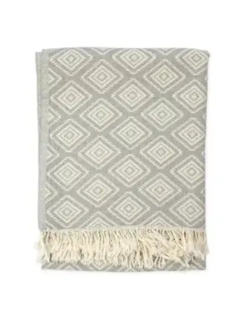 Pokoloko Pyramid Weave Turkish Towel by Pokoloko | Light Grey | Jacquard, Soft, Versatile