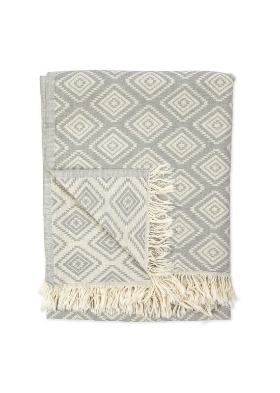 Pokoloko Pyramid Weave Turkish Towel by Pokoloko | Light Grey | Jacquard, Soft, Versatile