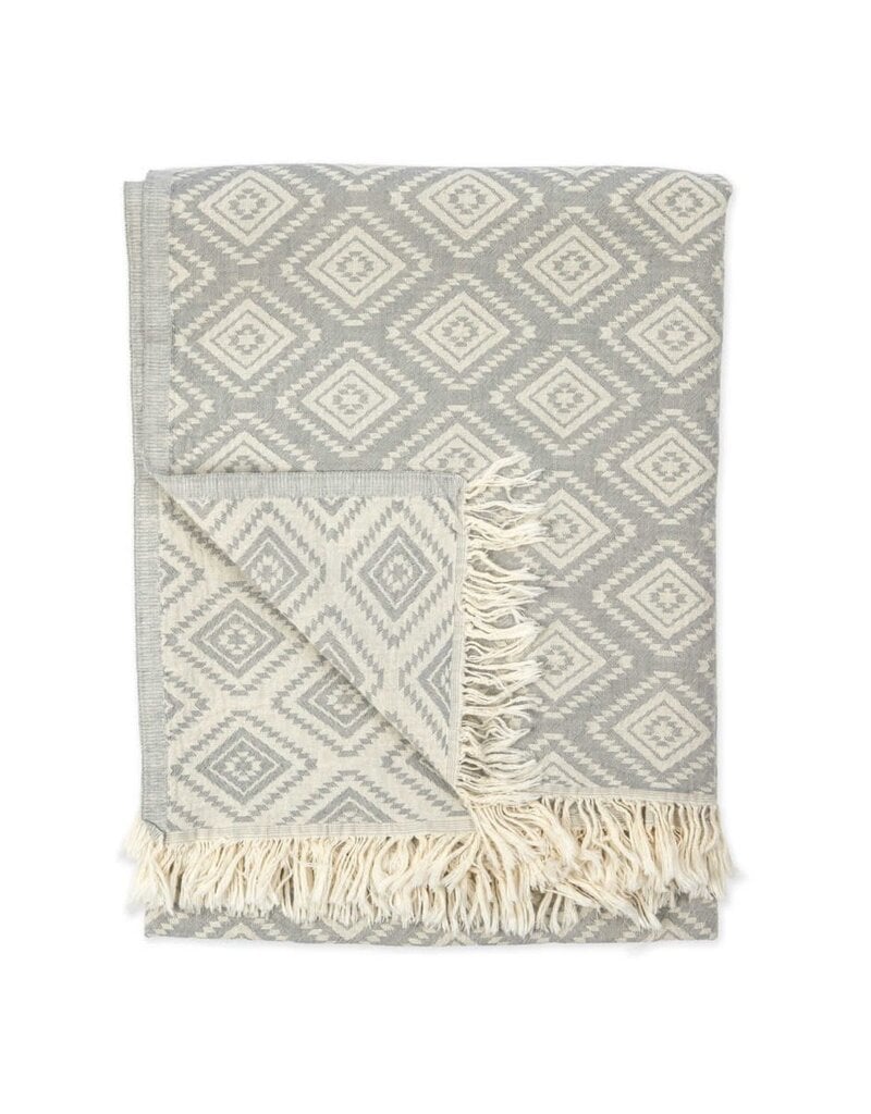 Pokoloko Pyramid Weave Turkish Towel by Pokoloko | Light Grey | Jacquard, Soft, Versatile