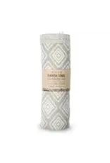 Pokoloko Pyramid Weave Turkish Towel by Pokoloko | Light Grey | Jacquard, Soft, Versatile